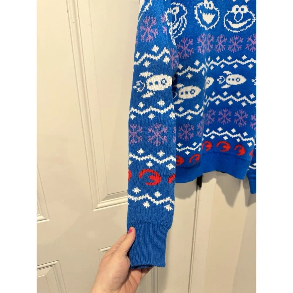 Roody Elmo Mark Rober Merry Giftmas Netflix Promo Sweater Adult M Sesame Street